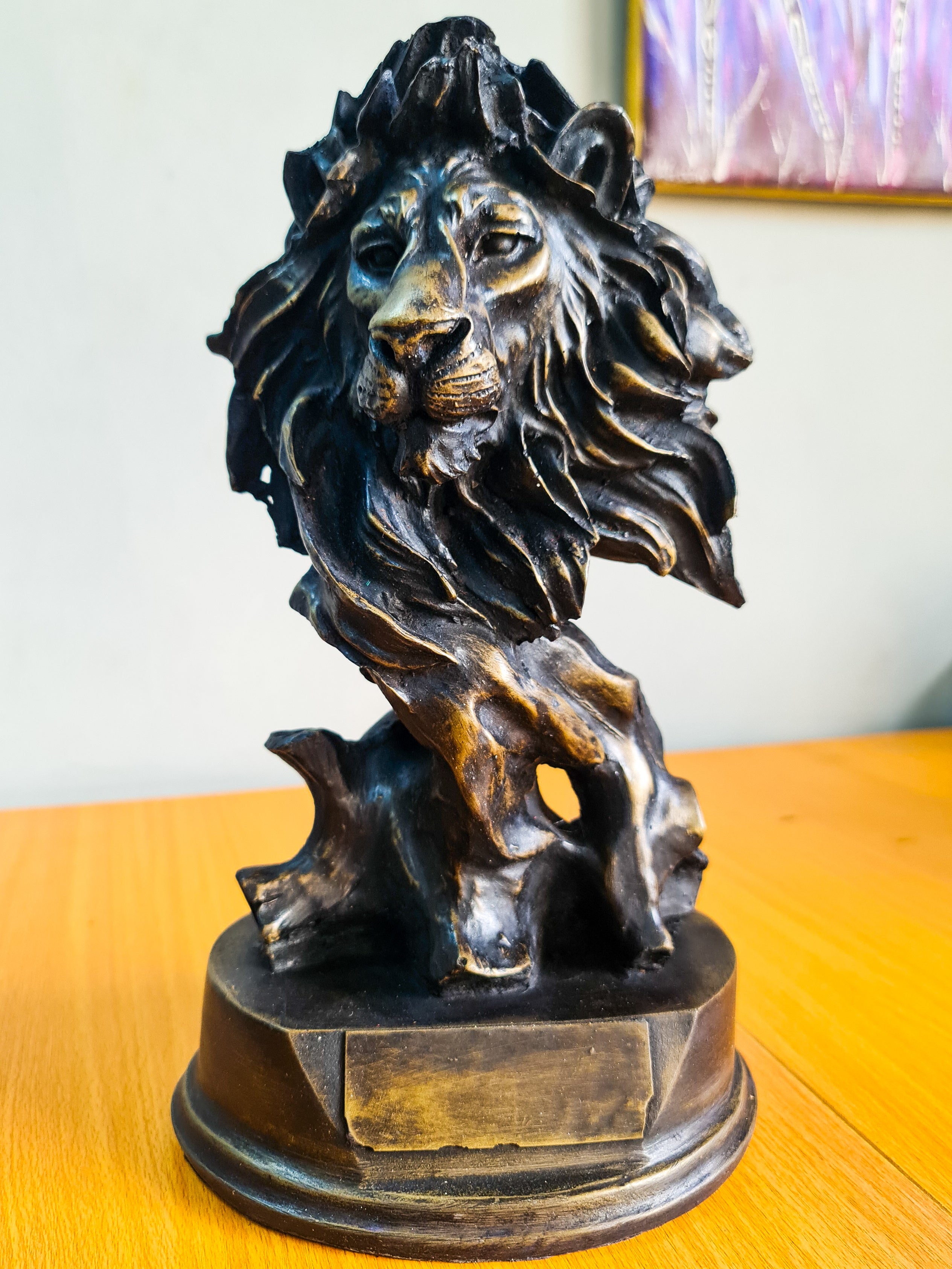 Lion Head Fibre Cast Sculpture