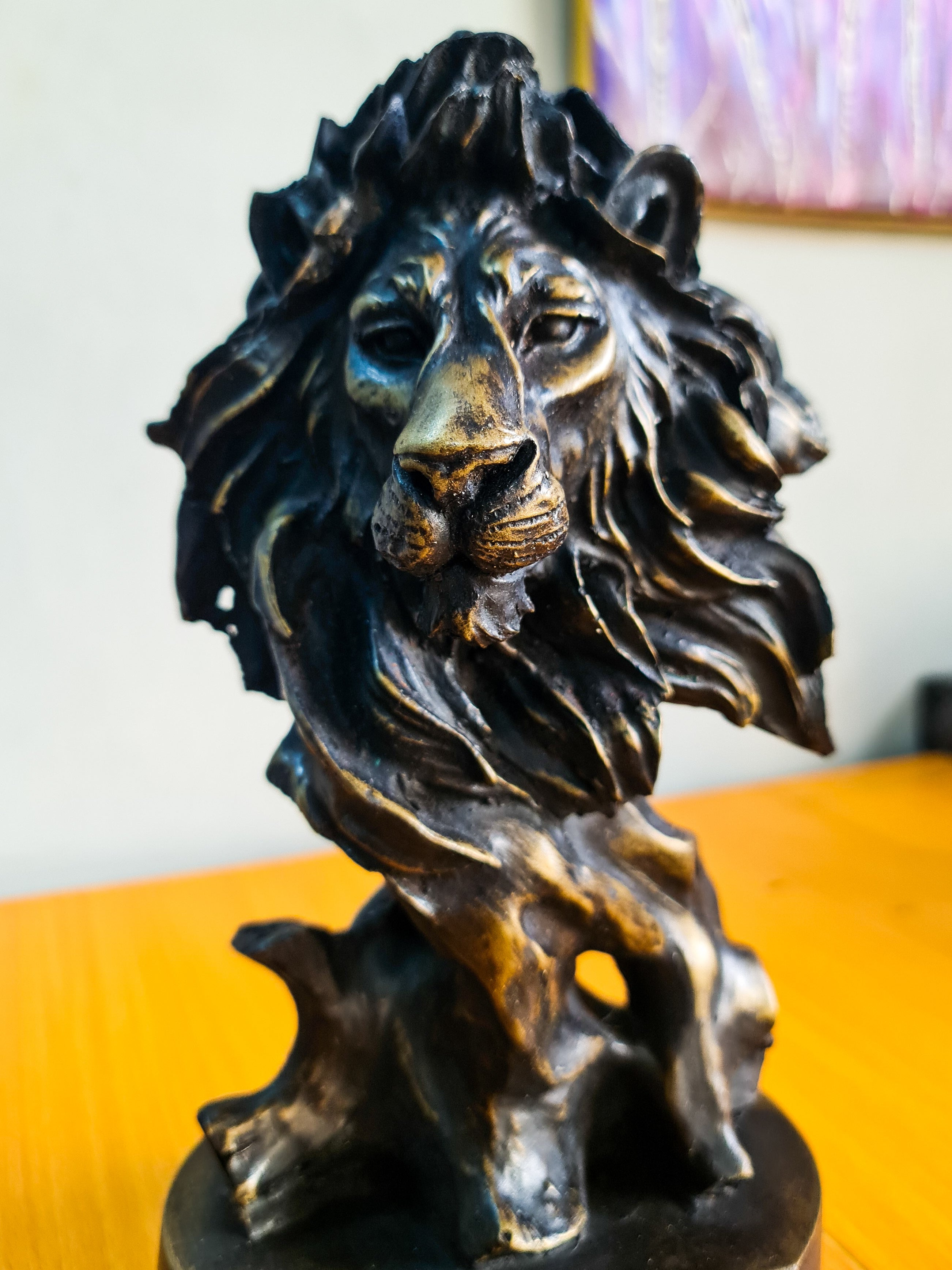 Lion Head Fibre Cast Sculpture