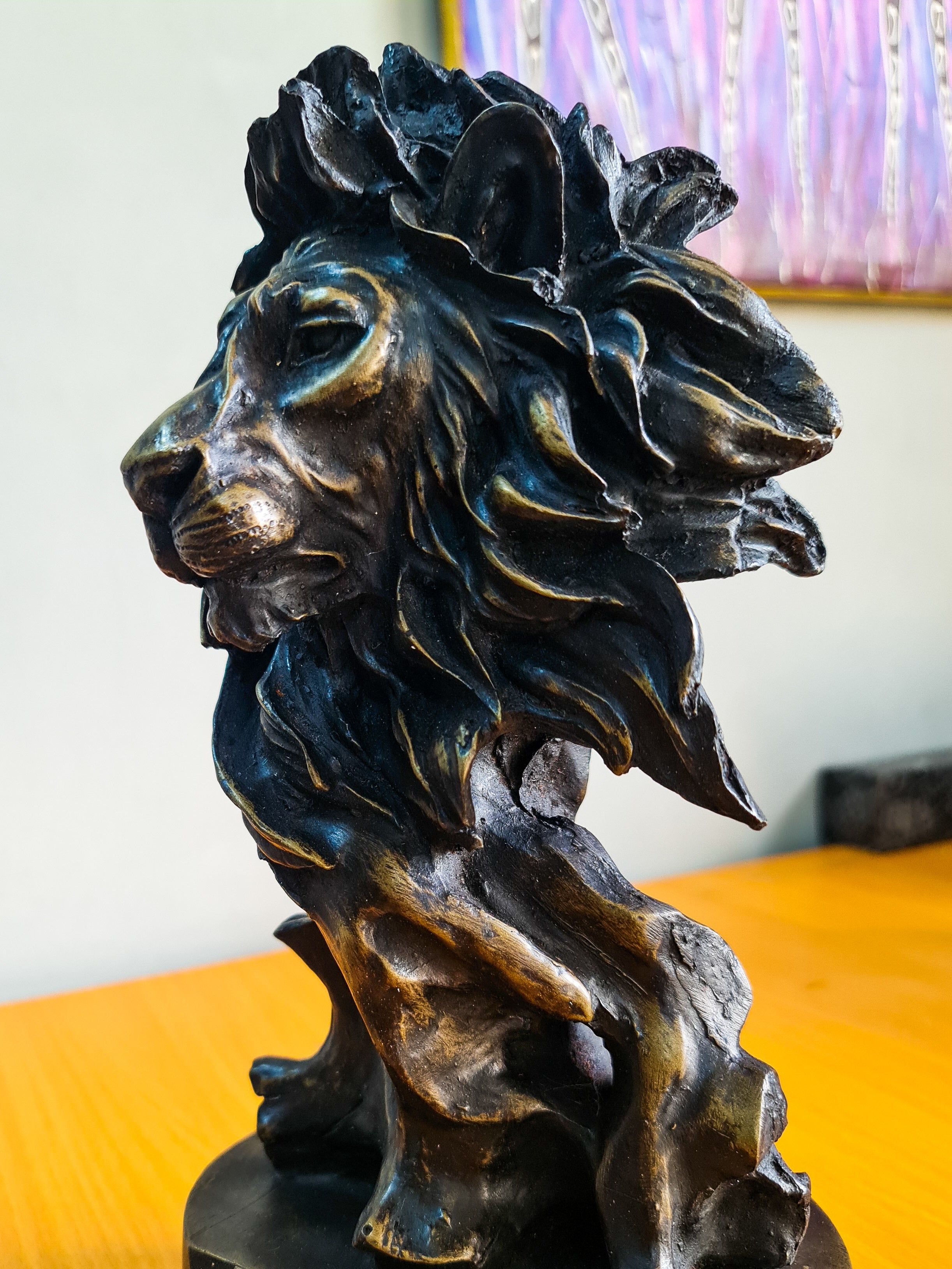 Lion Head Fibre Cast Sculpture
