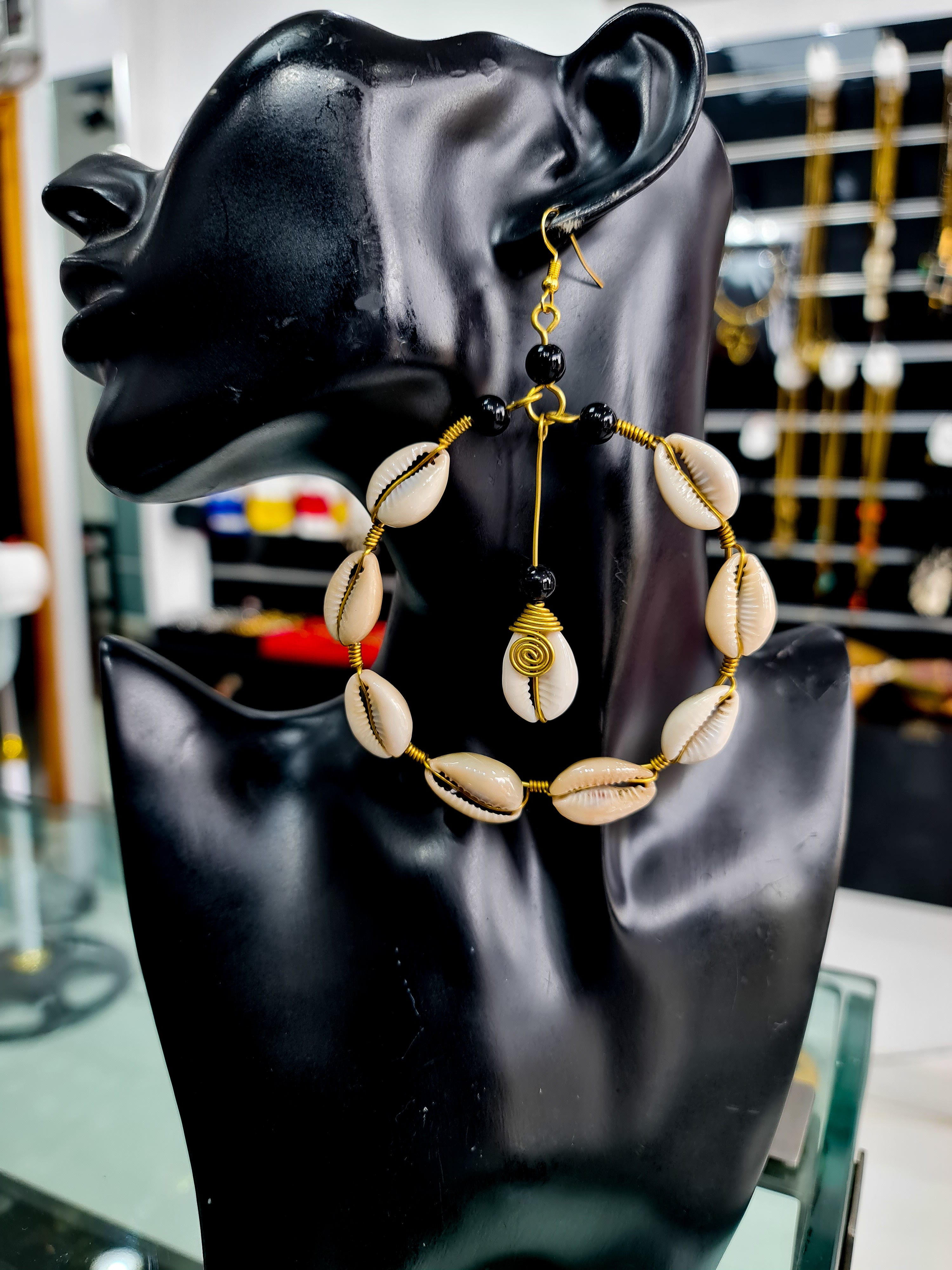 Cowrie Hoop + Earrings