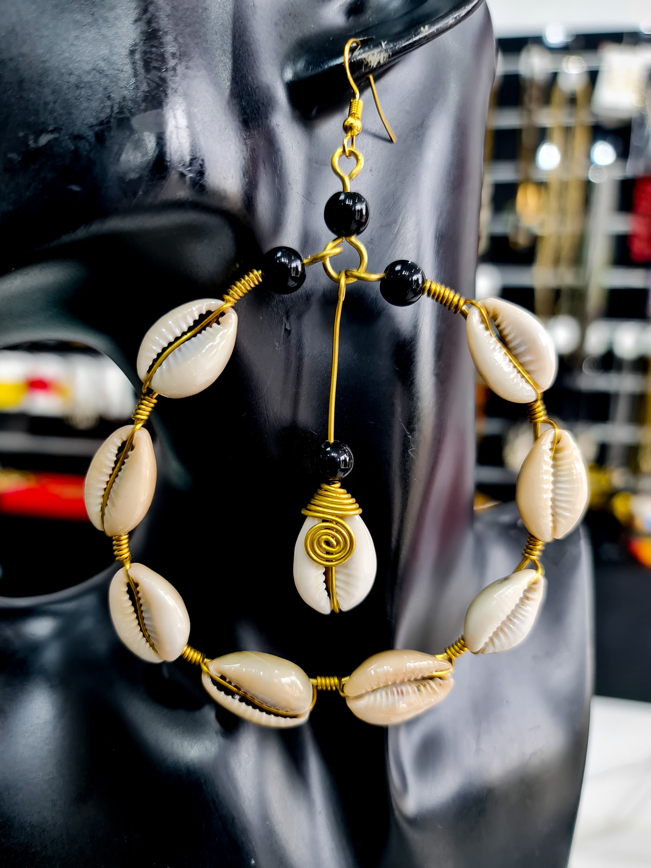 Cowrie Hoop + Earrings