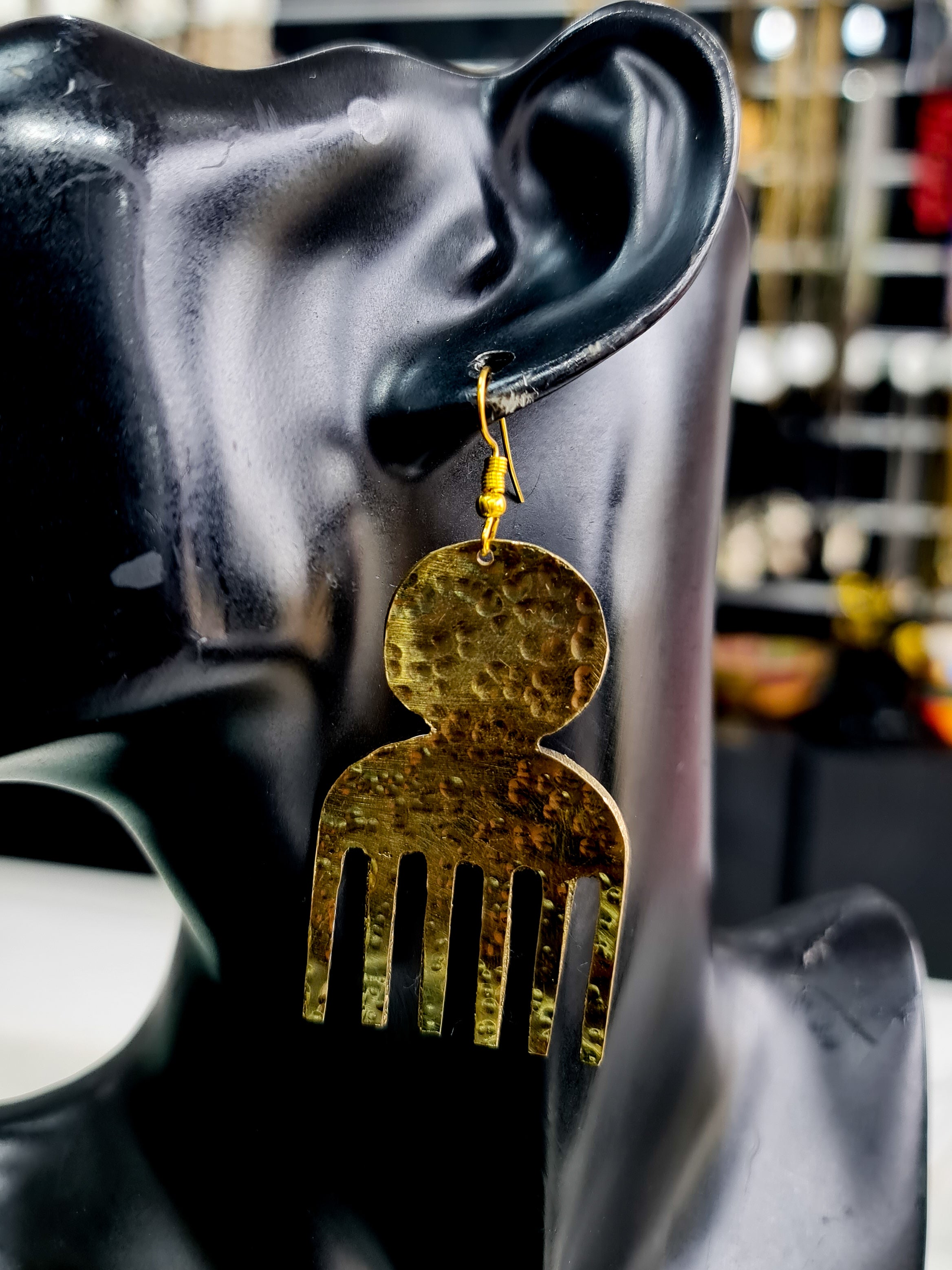 Hammered Daufe Brass Earrings