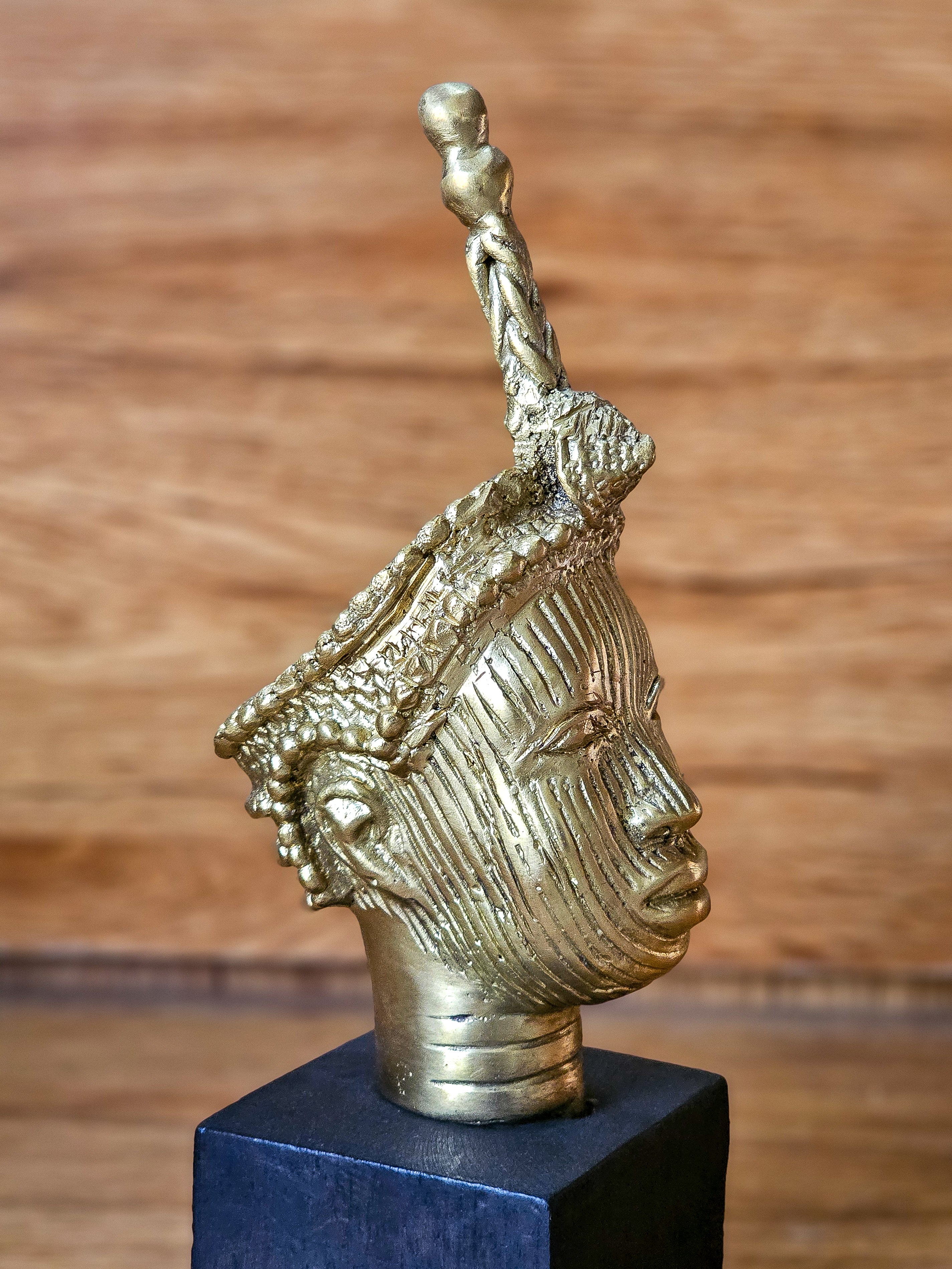 Miniature Ori-Olokun Bronze Head