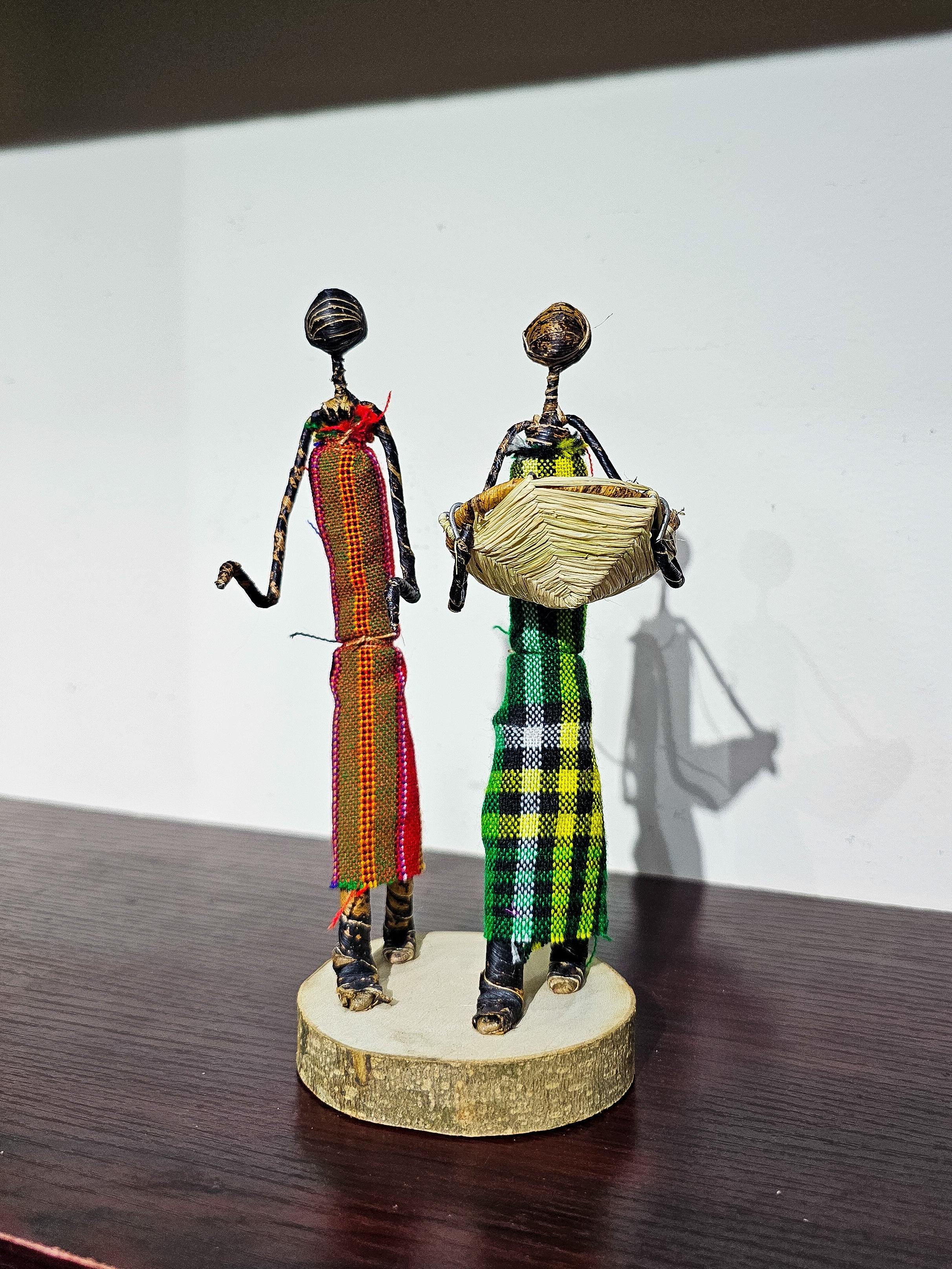 Banana Fibre Couple Statuette
