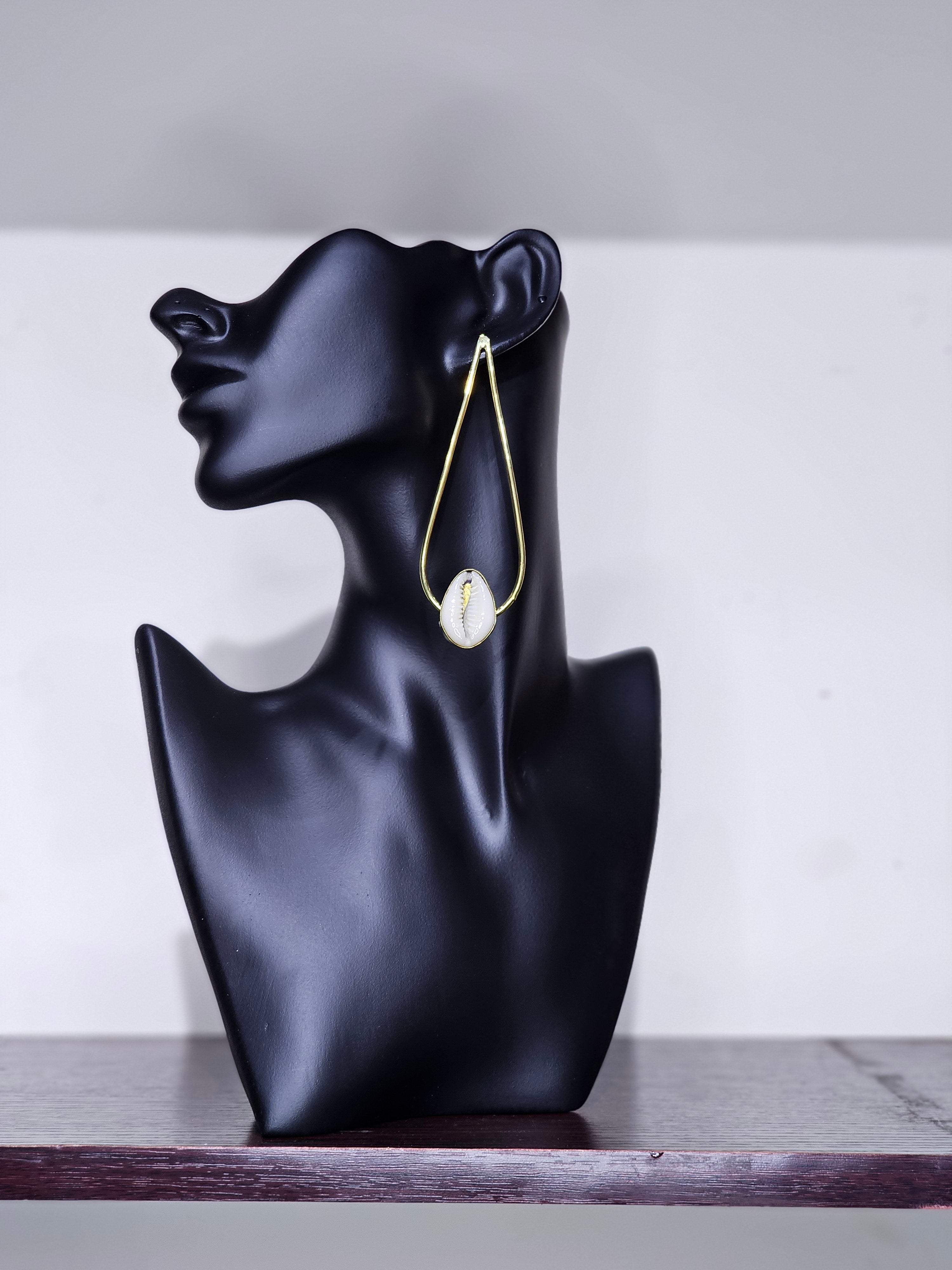 Twin Cowrie Spade Earrings