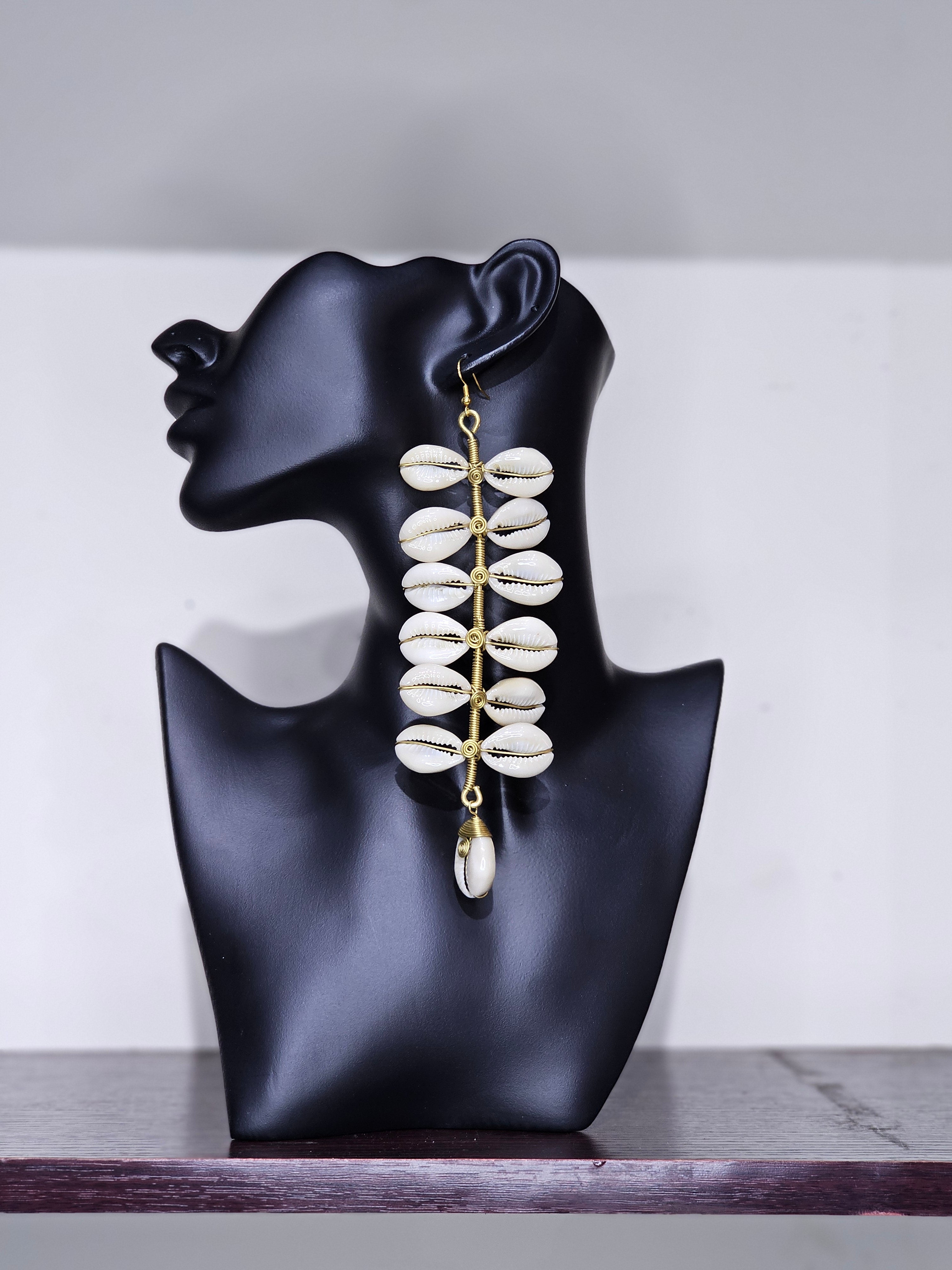 Cowrie Track Earrings