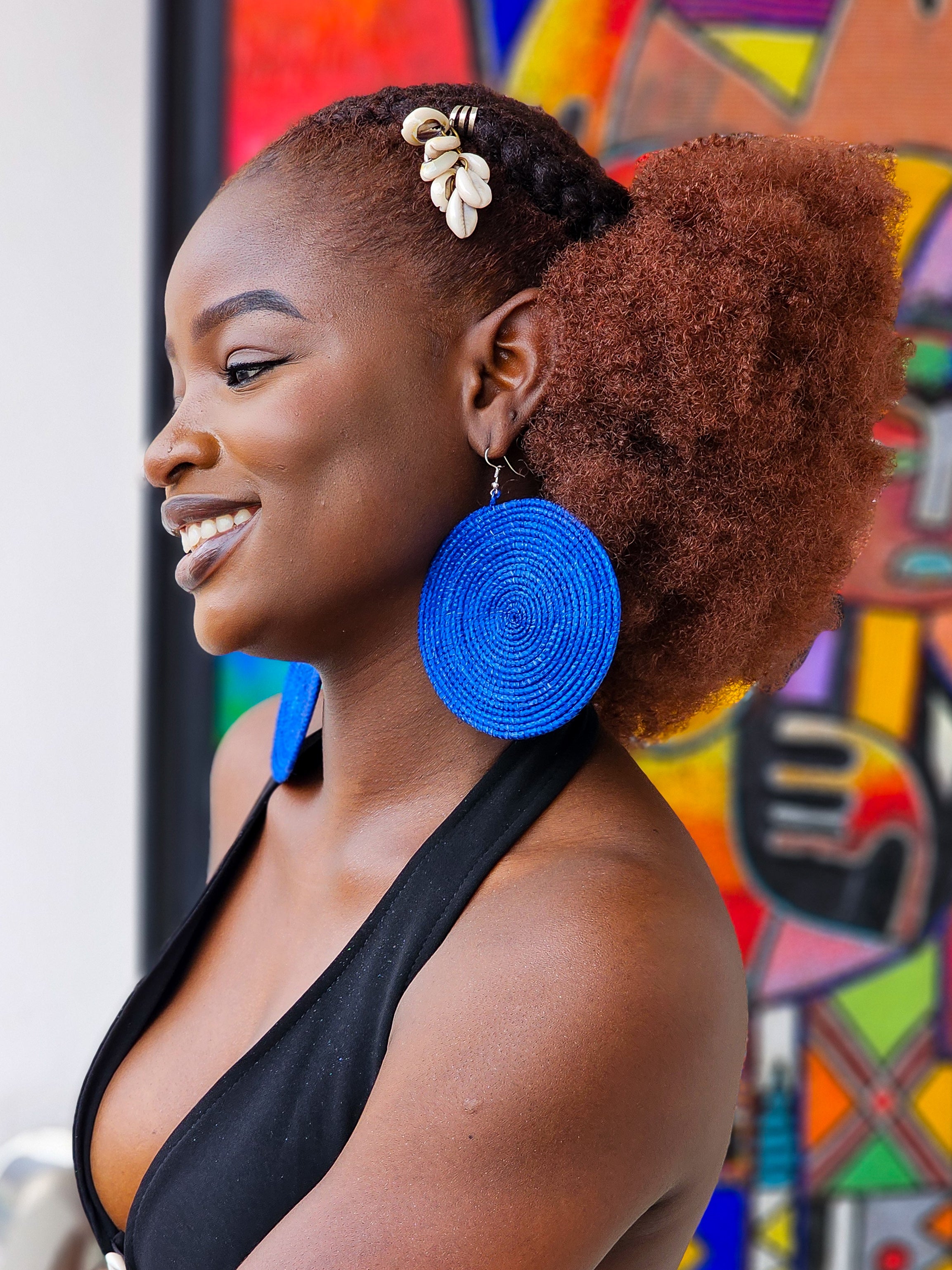 Round Rattan Rwanda Earrings