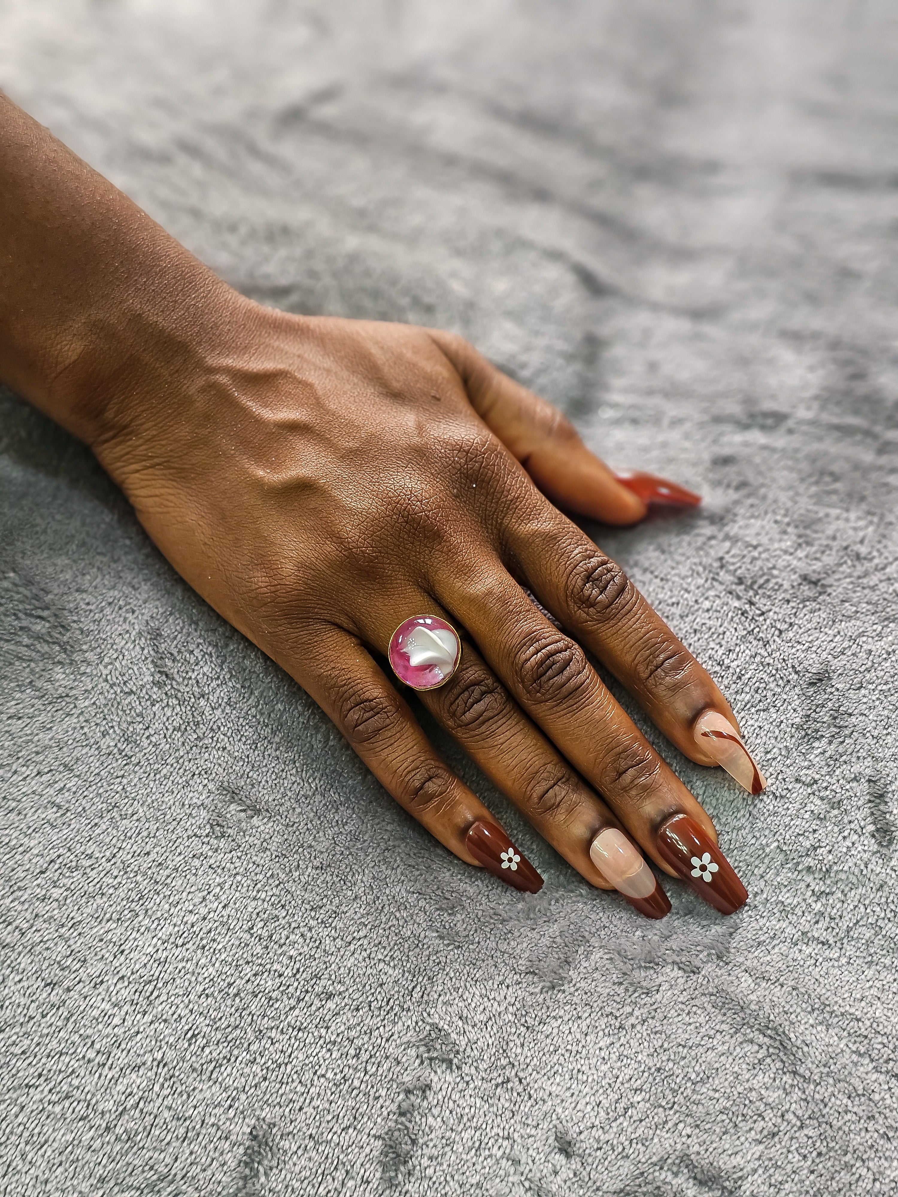 Glass Pebble Rings
