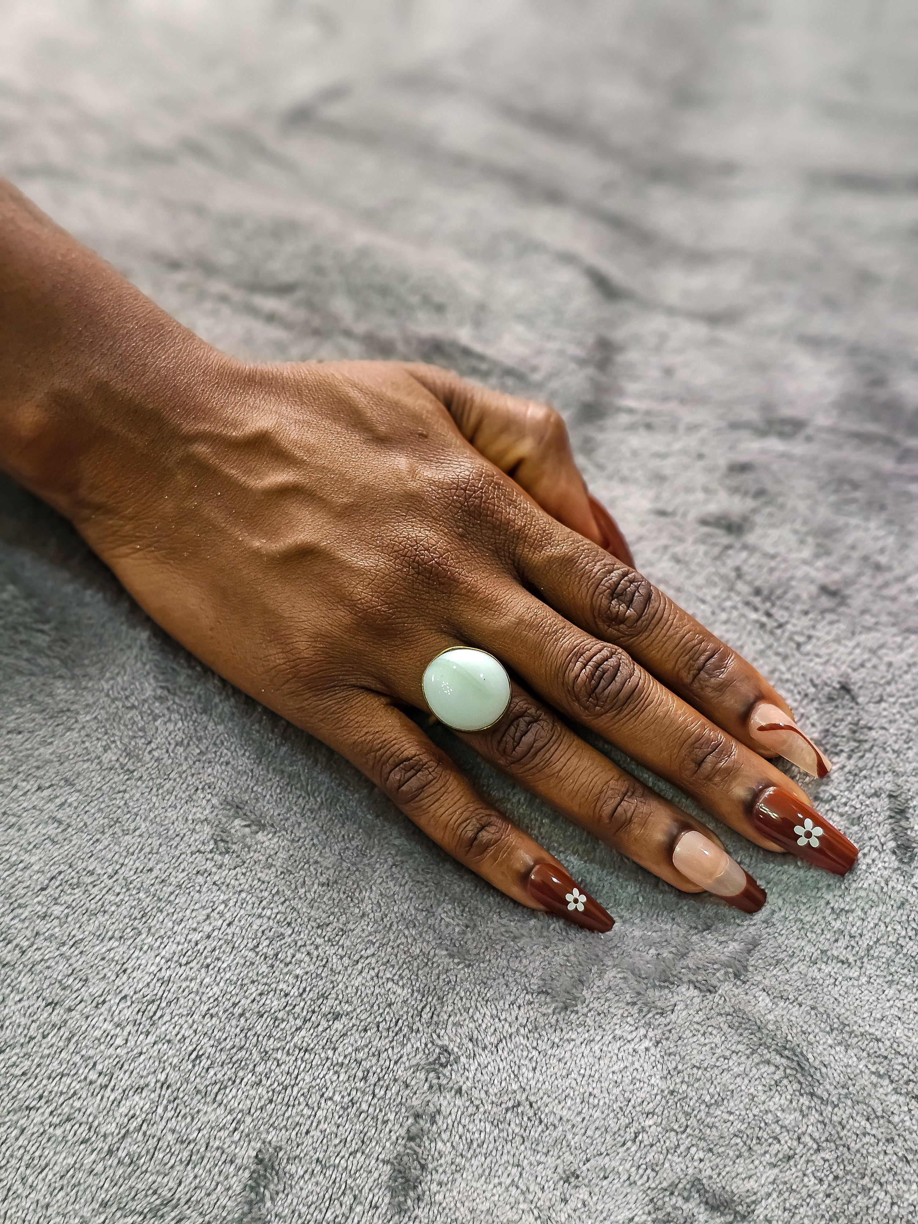 Glass Pebble Rings