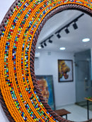 Orange Tone Beaded Mirror