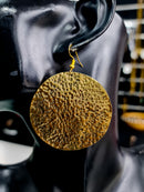Hammered Dish Brass Earrings