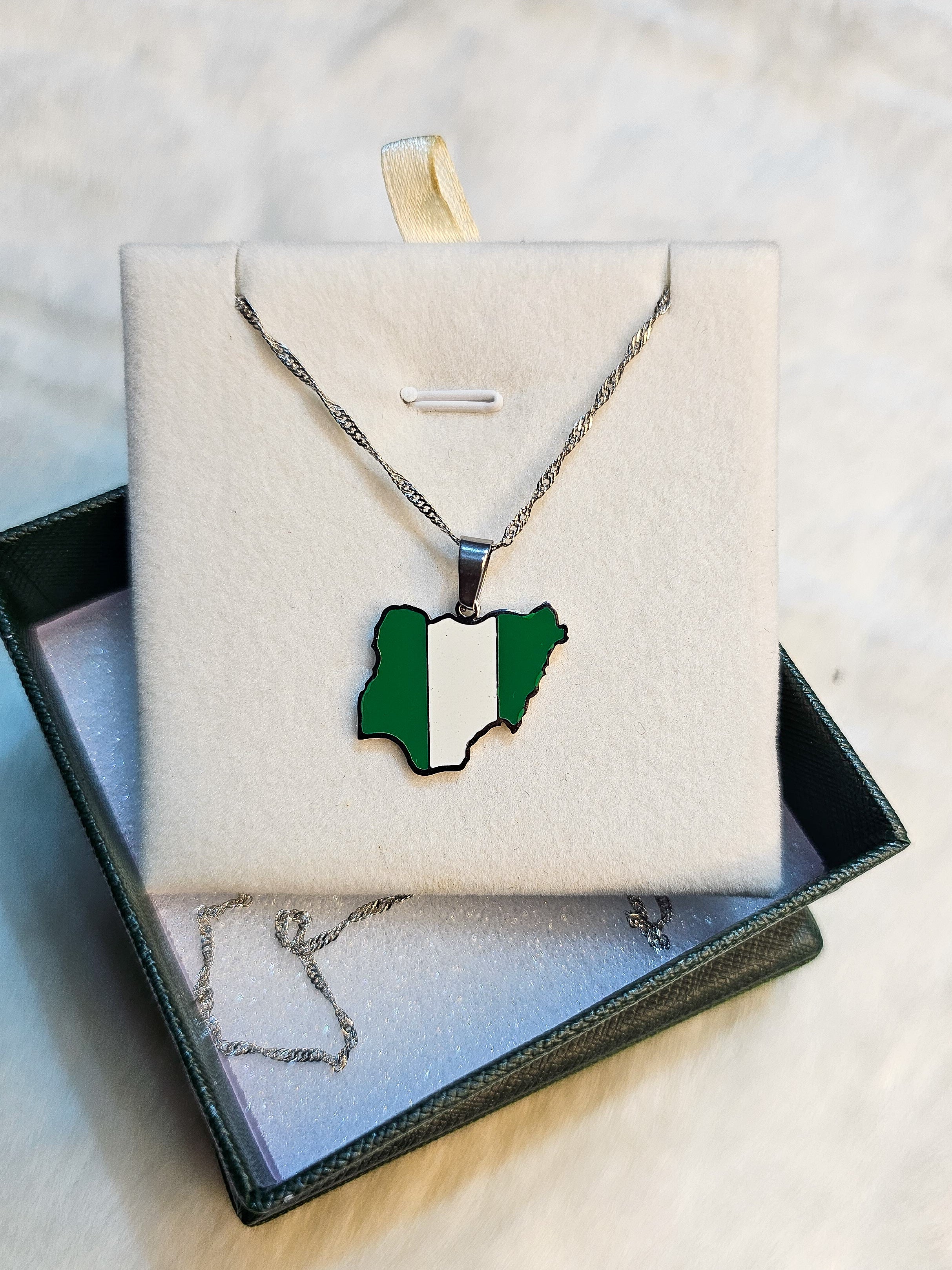 Nigerian Map Pendant + Necklace