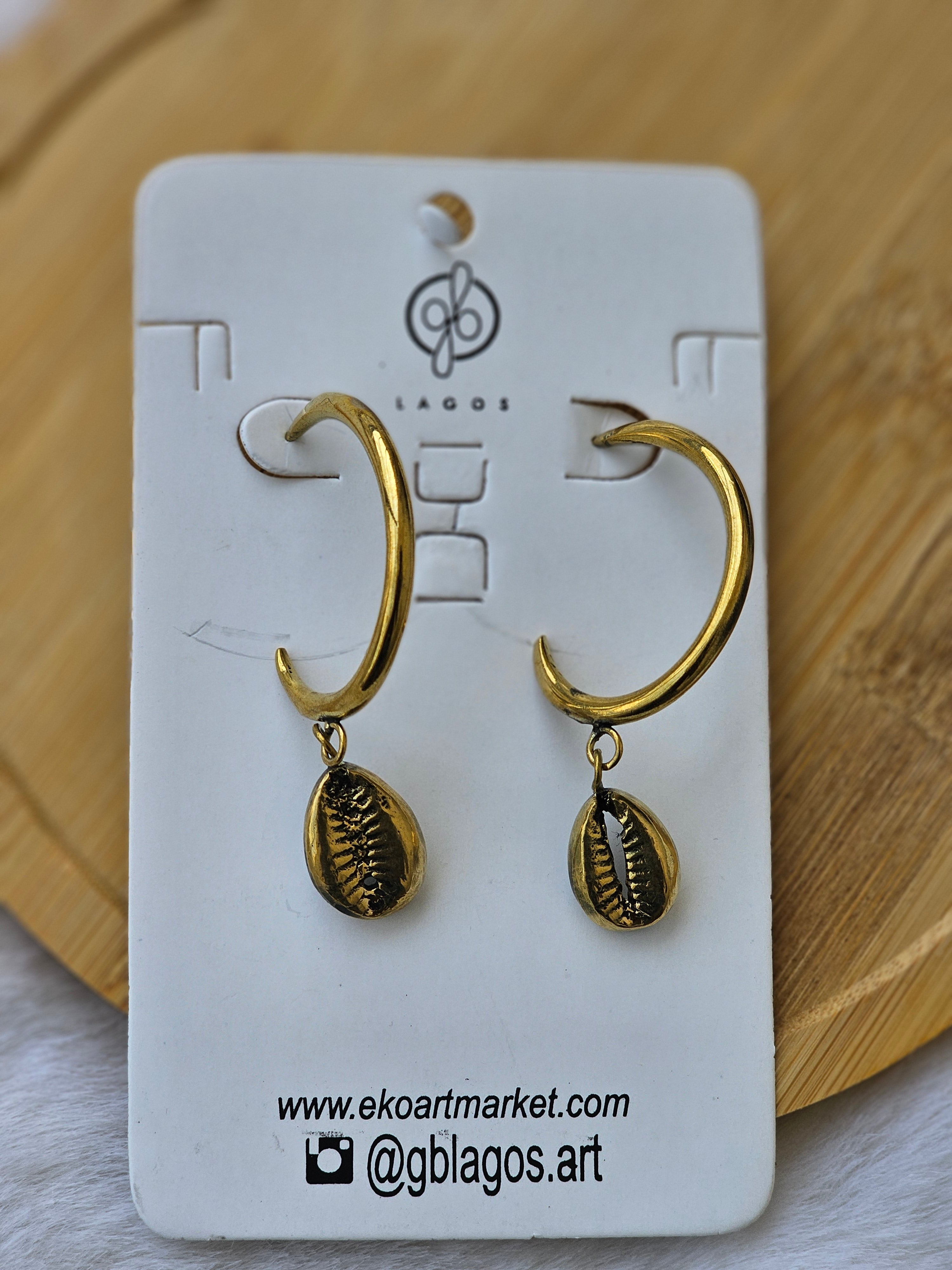 Casted Cowrie Earrings
