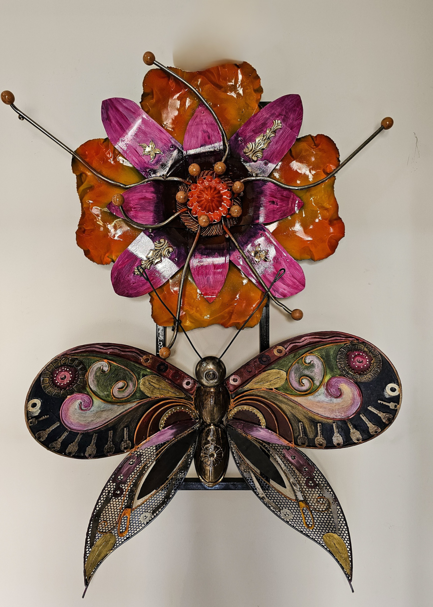 Drawn to nectar (Metal Sculpture)by Bosun Hammed, 2024
