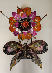 Drawn to nectar (Metal Sculpture)by Bosun Hammed, 2024