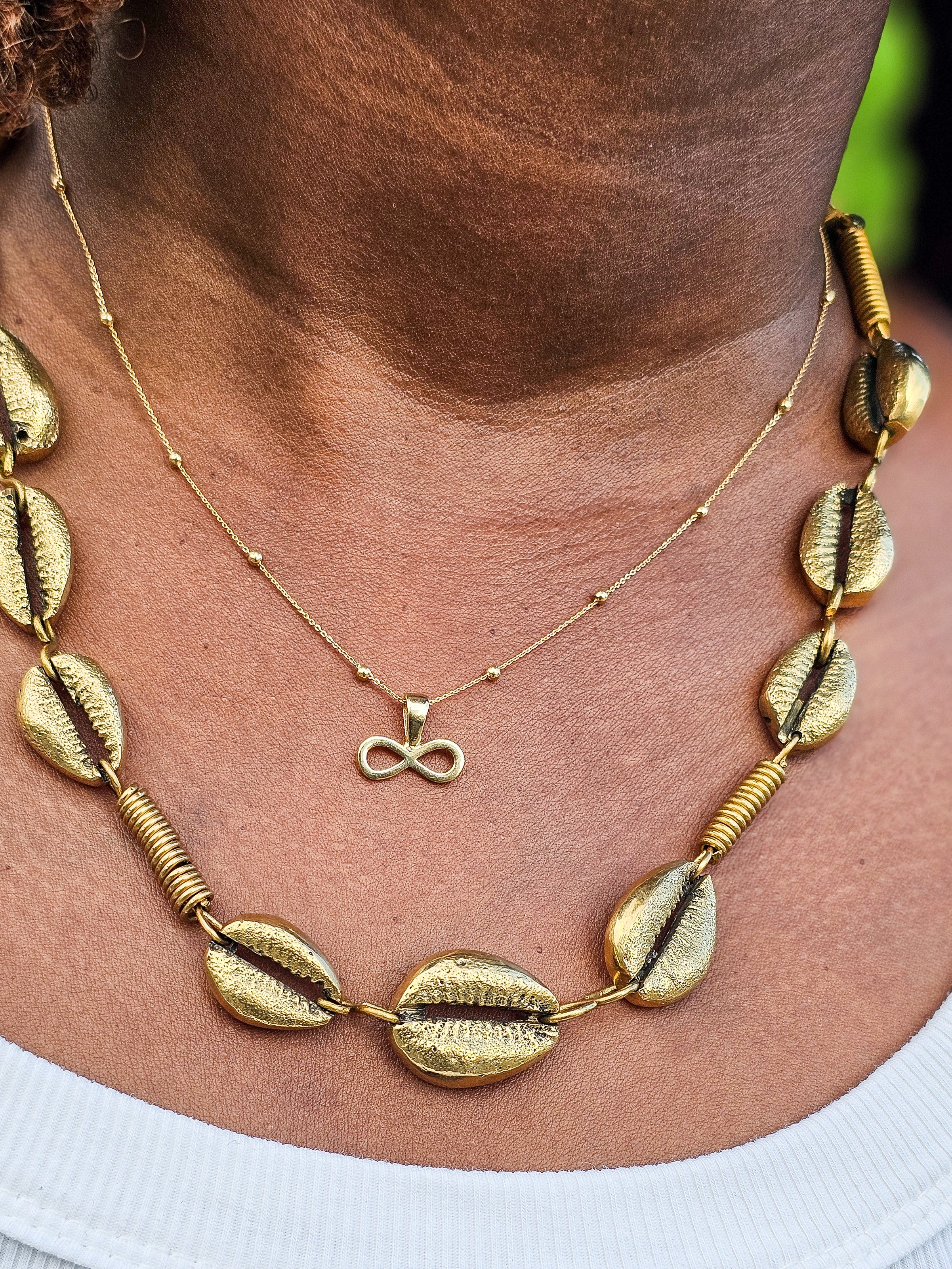 Brass Cowrie Necklace