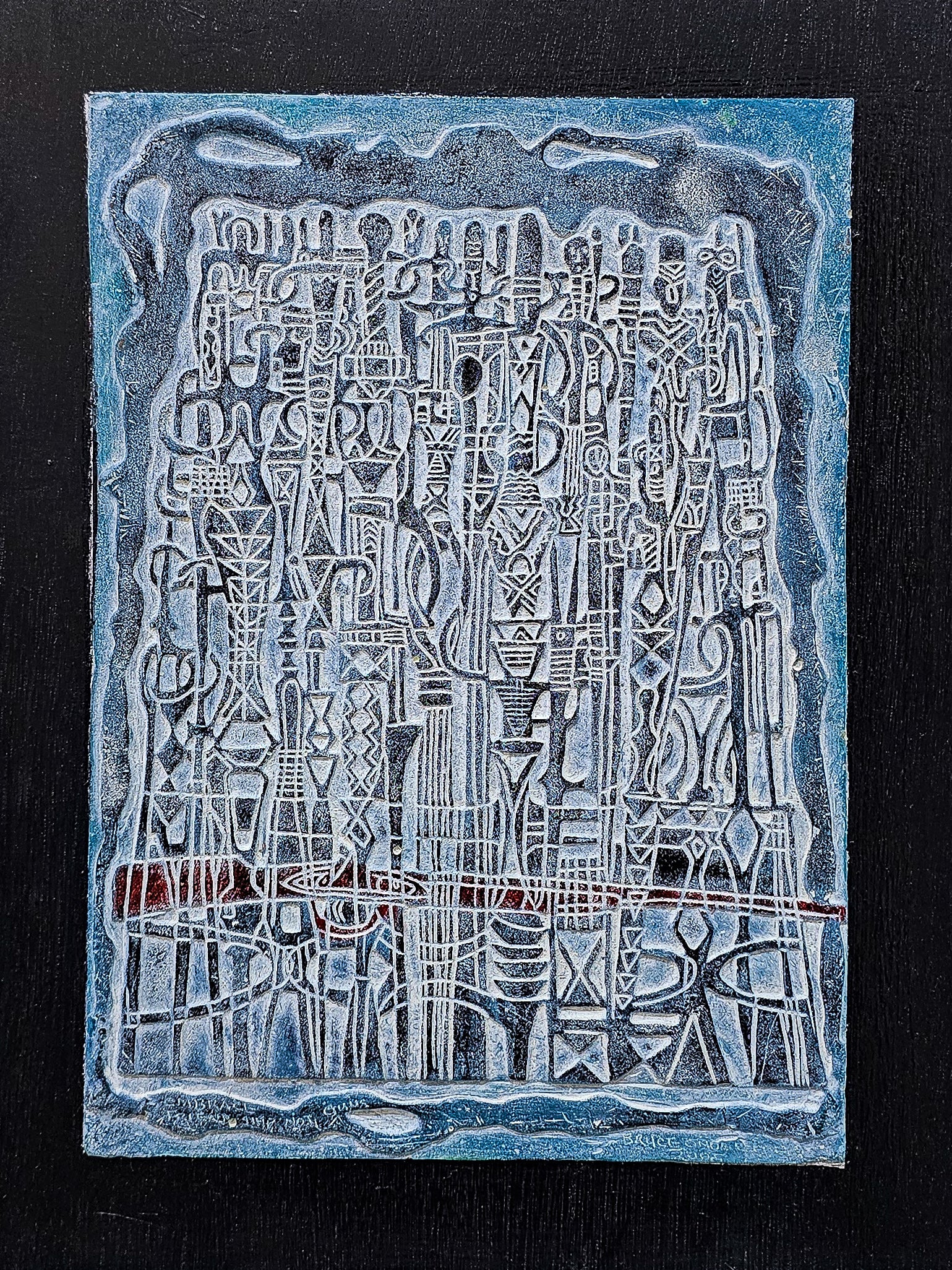 Embrace Friendship and not Guns 2005 by Bruce Onobrakpeya