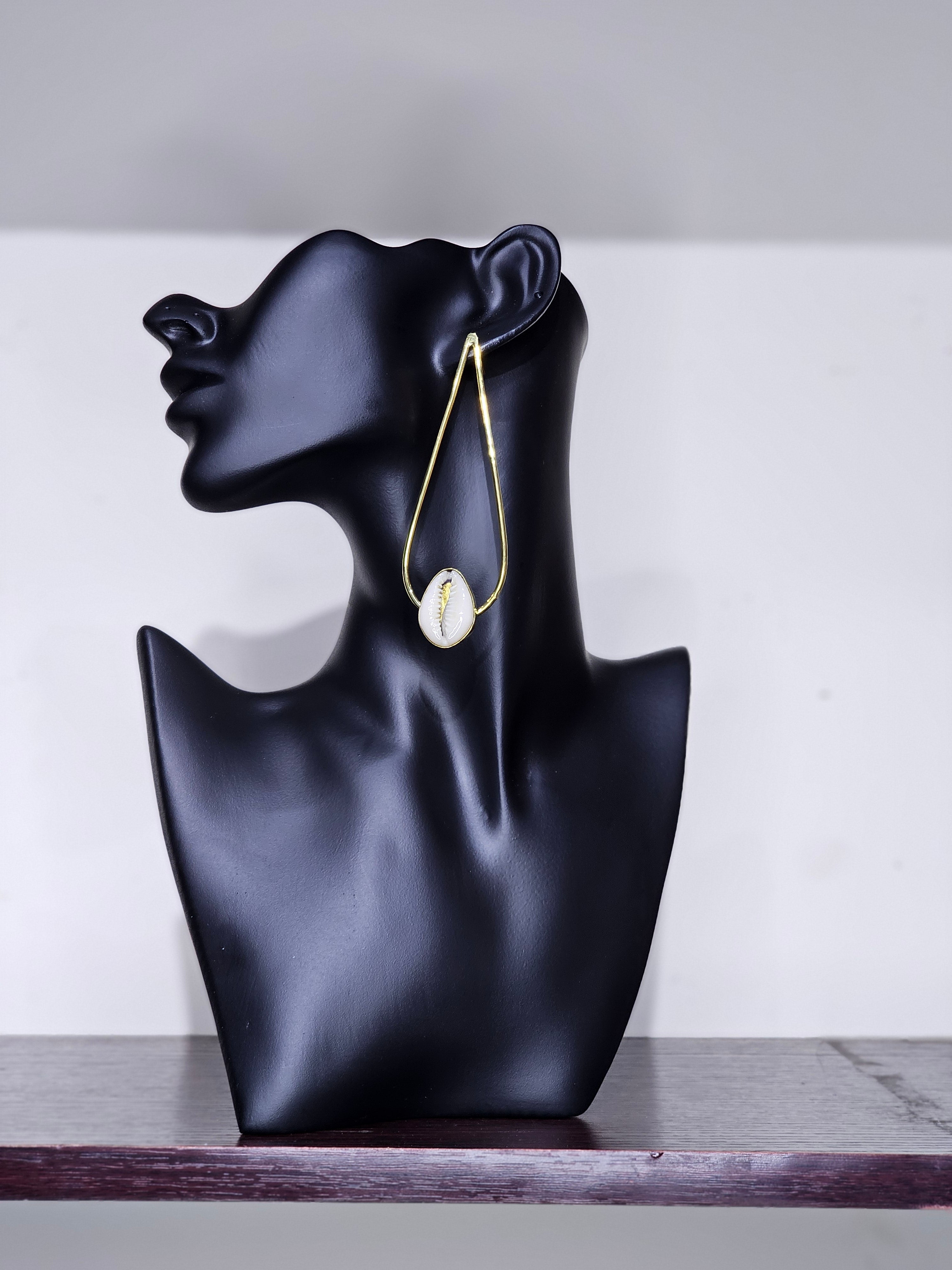 Twin Cowrie Spade Earrings