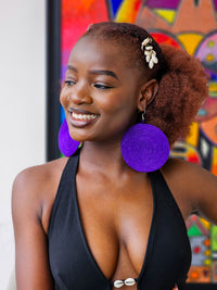 Round Rattan Rwanda Earrings
