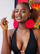 Round Rattan Rwanda Earrings