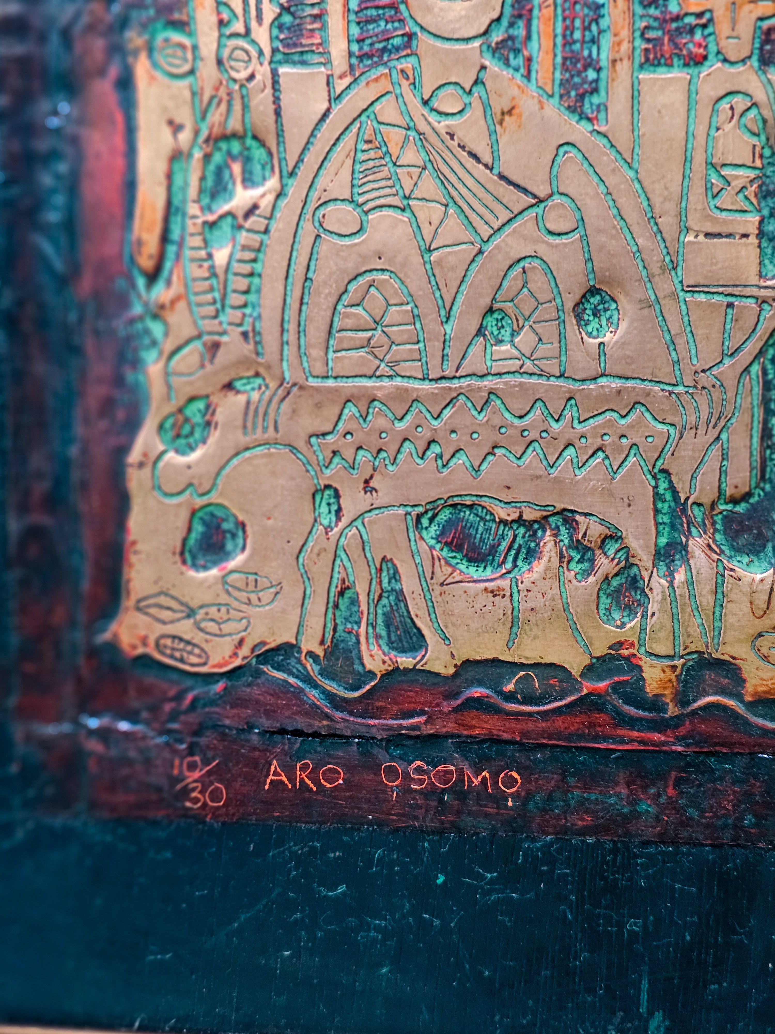 Aro Ọsomọ 1974 by Bruce Onobrakpeya
