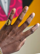 Casted Brass Cowrie ring