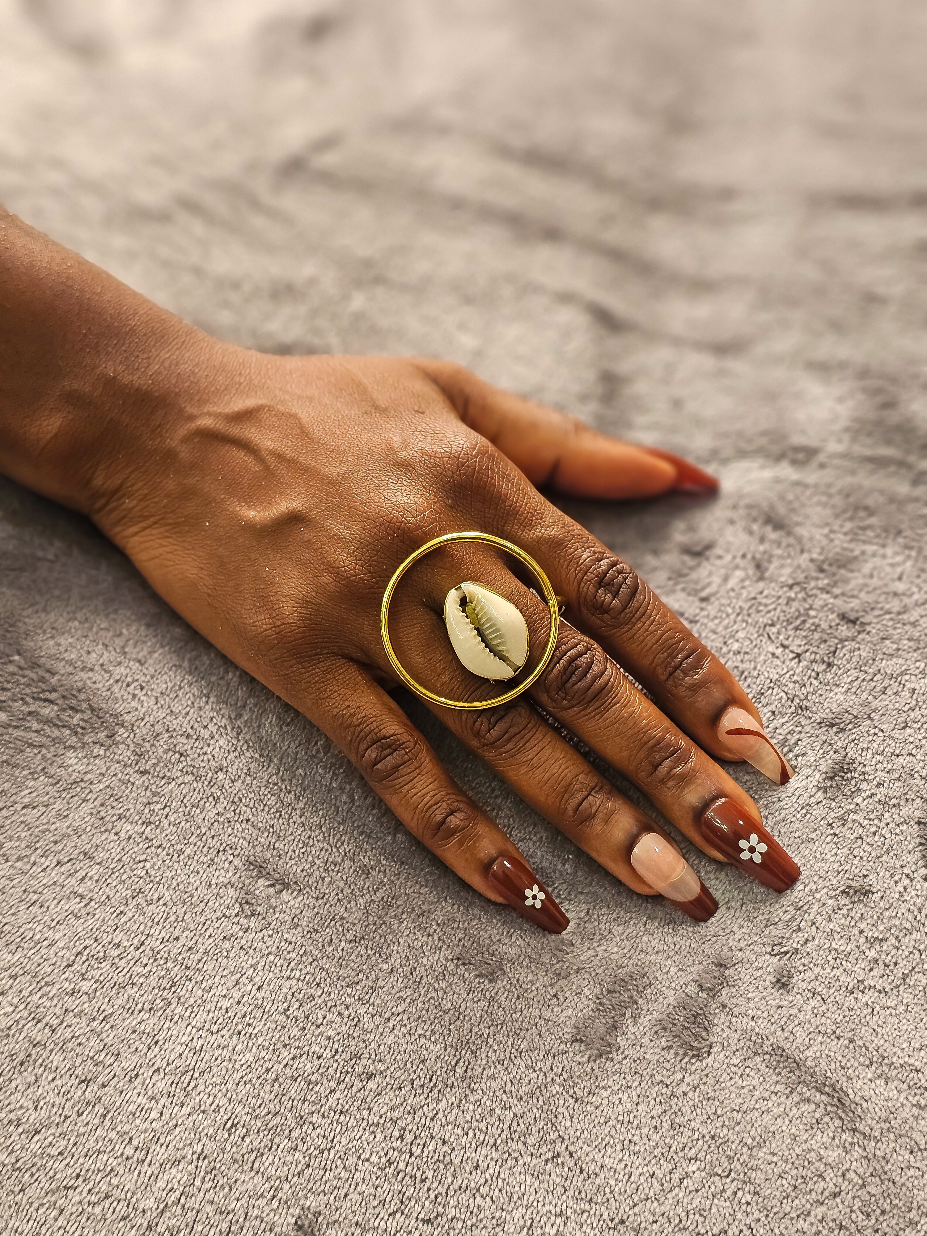 Cowrie Orbit Ring