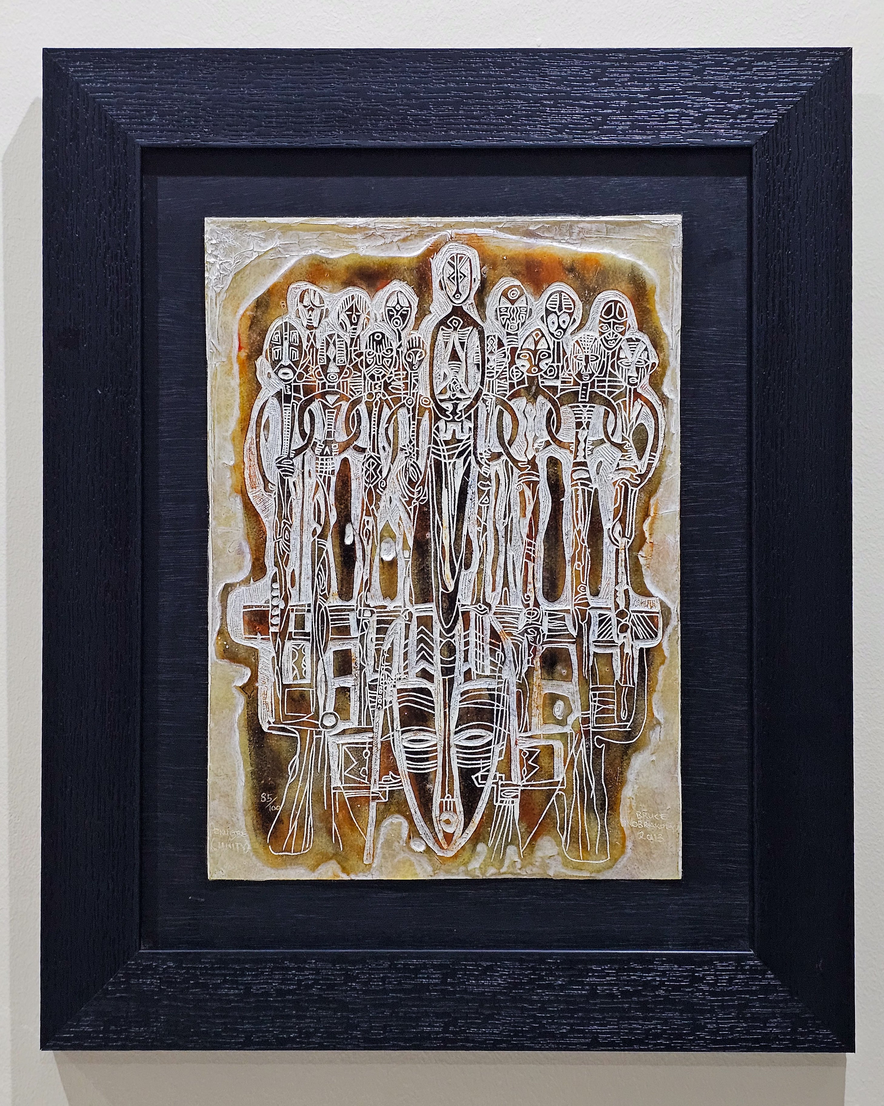 Ekugbe (Unity) 2013 by Bruce Onobrakpeya