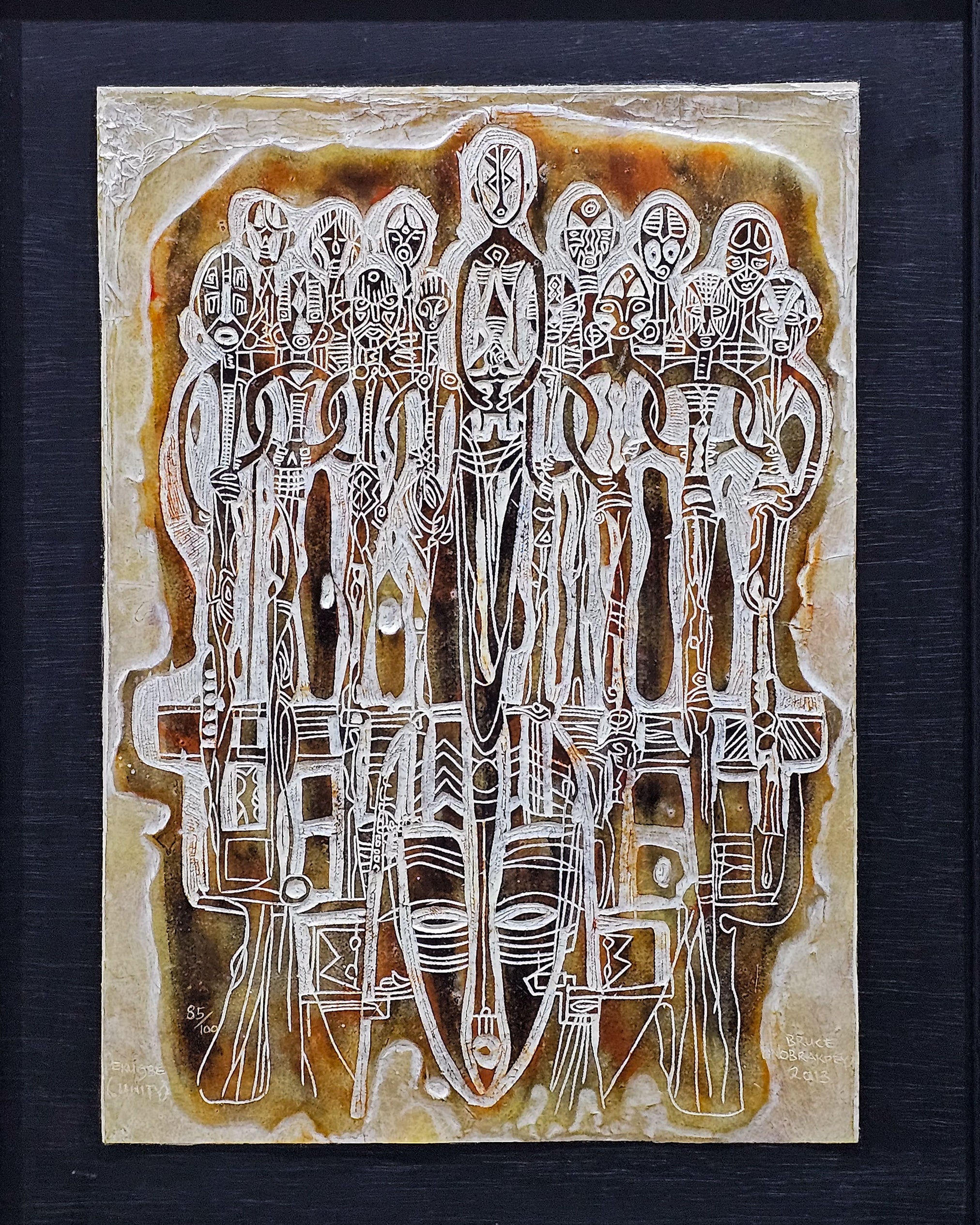 Ekugbe (Unity) 2013 by Bruce Onobrakpeya