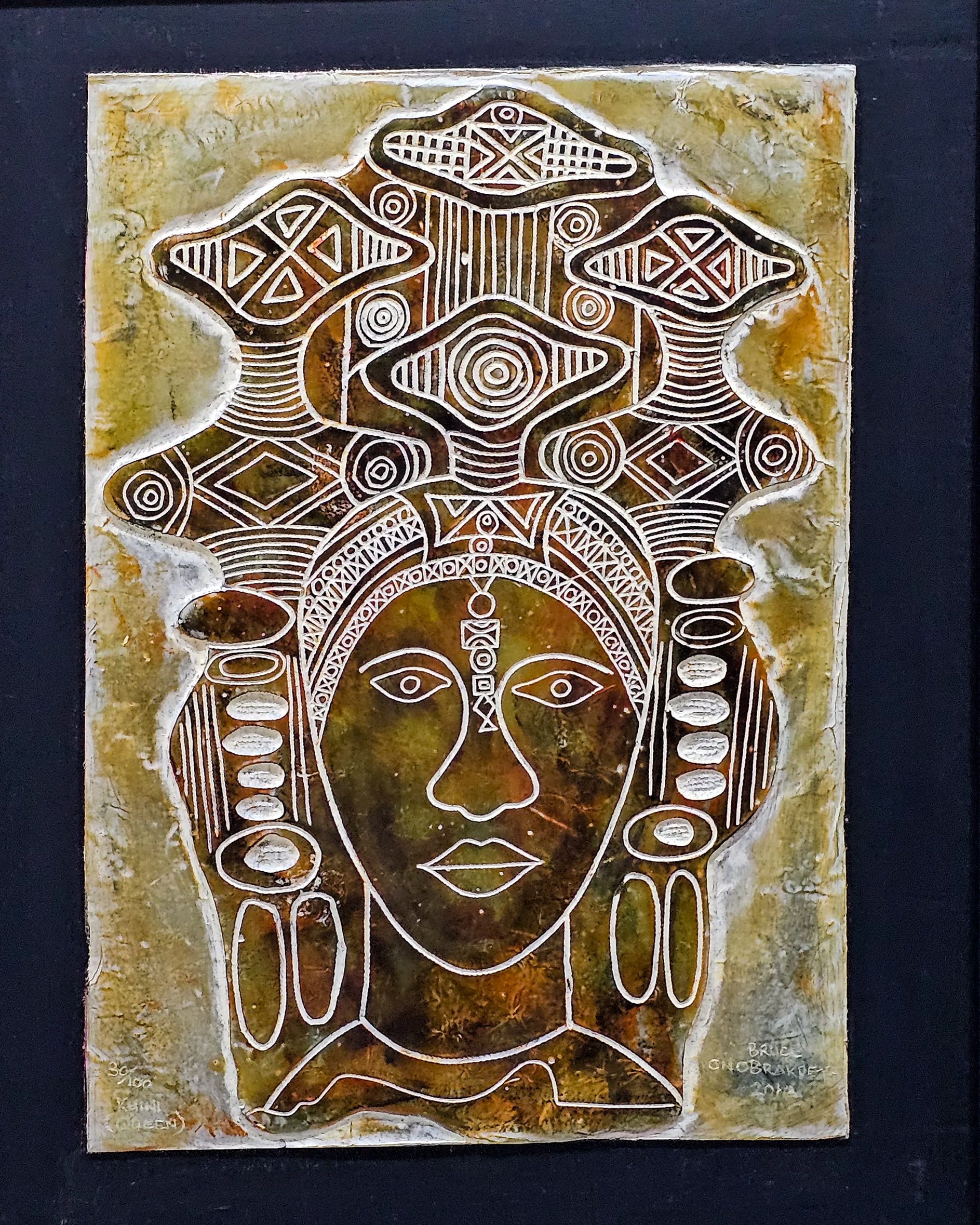 Kuini (Queen) 2014 by Bruce Onobrakpeya