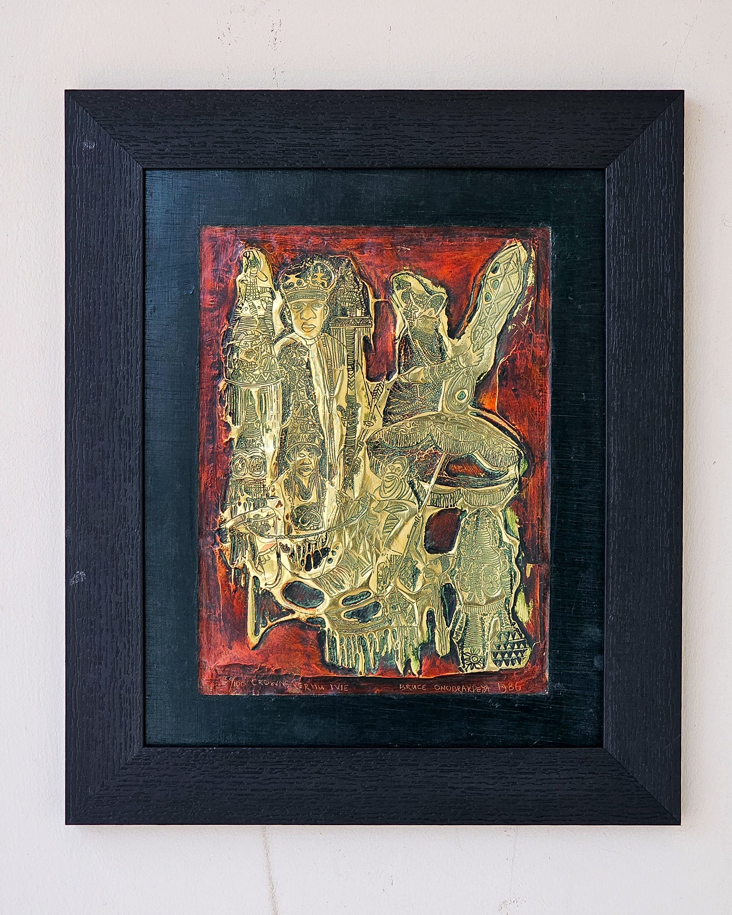 Iru Ivie (Crowns) 1986 by Bruce Onobrakpeya