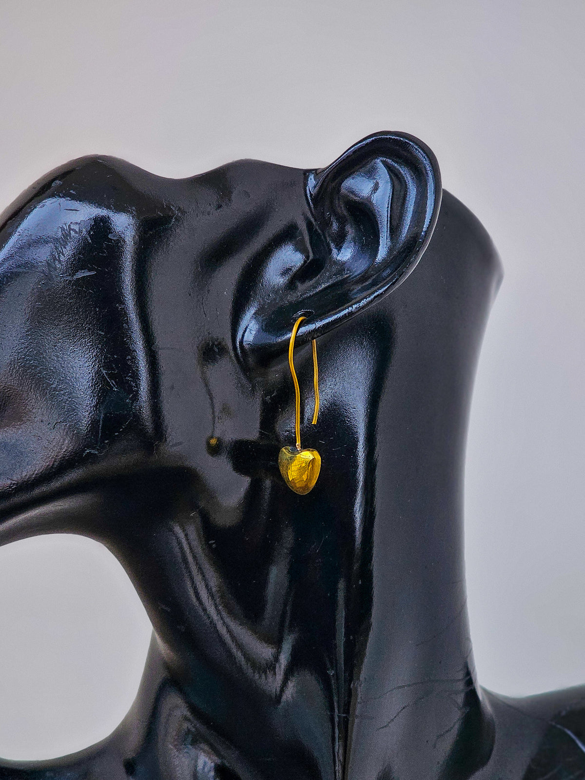 Love Droplet Brass Earrings