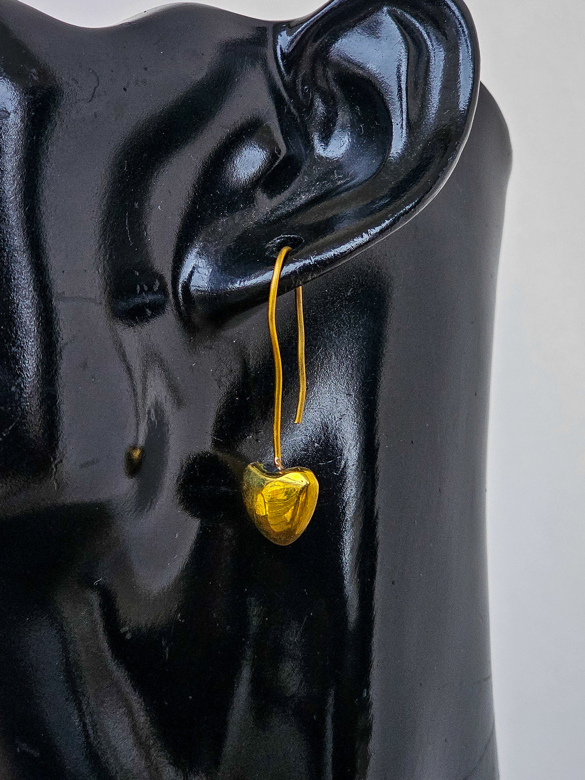 Love Droplet Brass Earrings