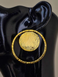 Full-Moon Brass Earrings