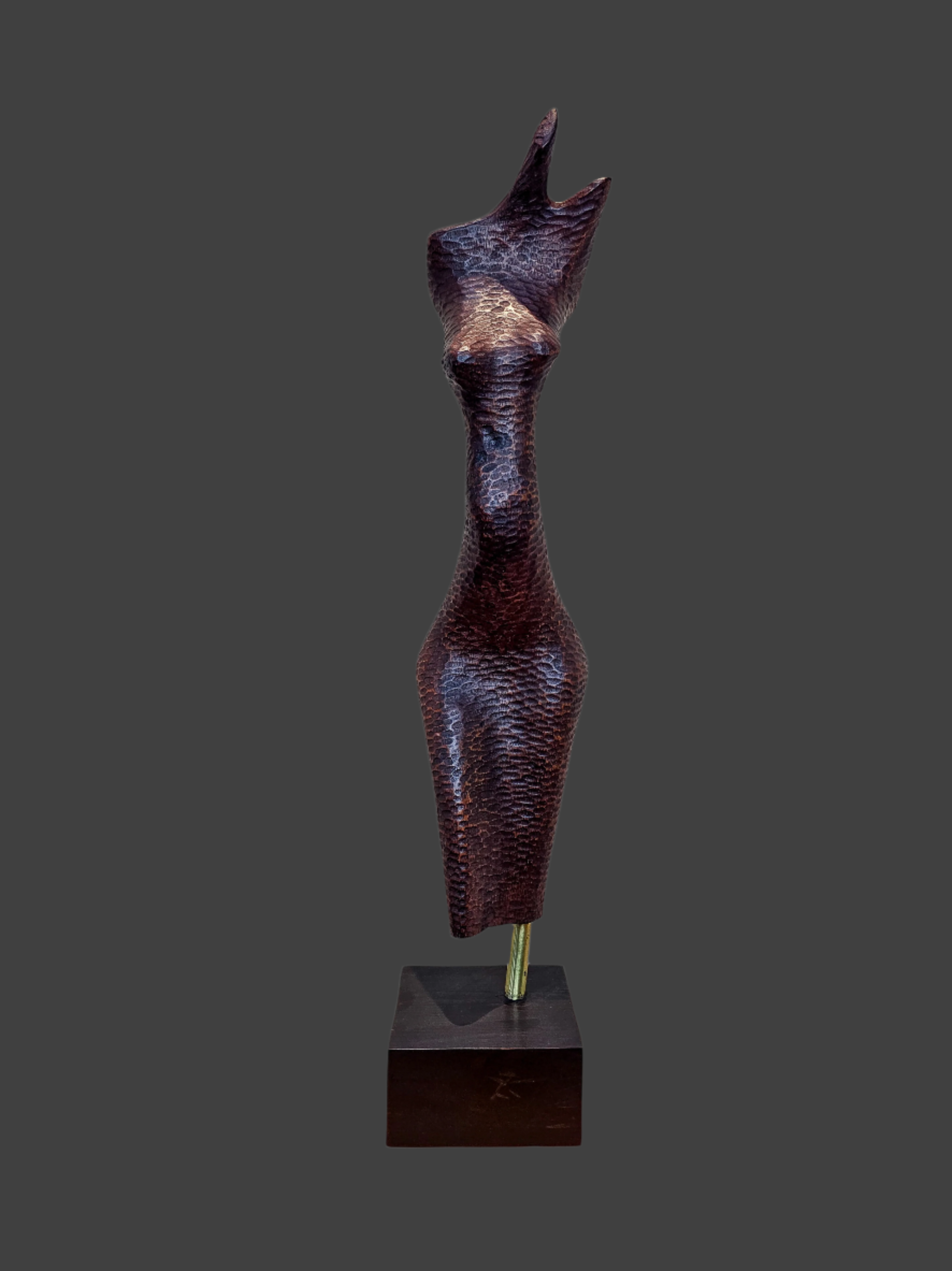 Lady - Wooden Sculpture by Osazuwa Lucky , 2025