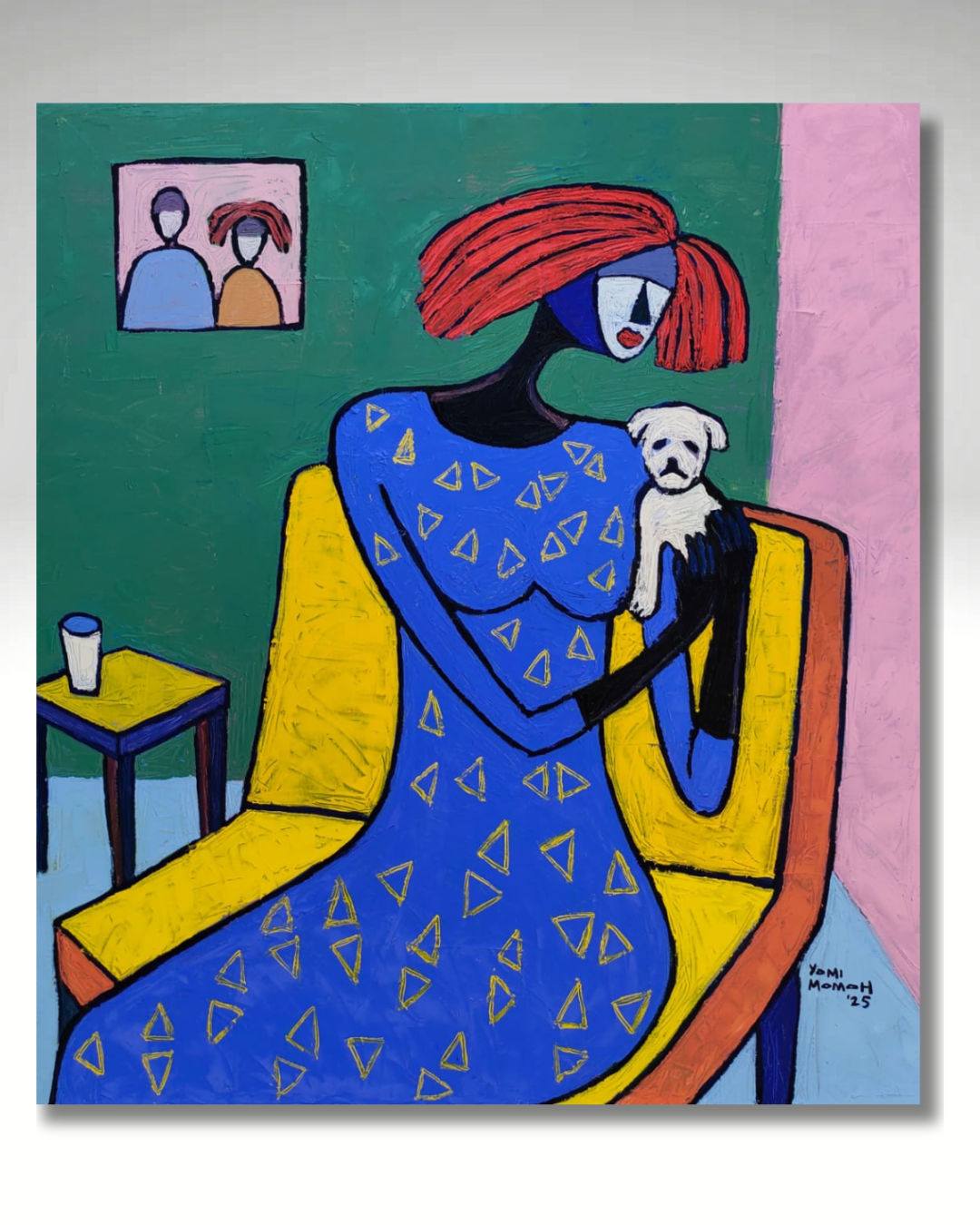 The Woman and the little dog by Yomi Momoh , 2025