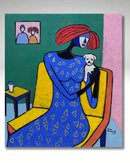 The Woman and the little dog by Yomi Momoh , 2025