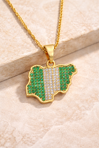 Nigerian Map Pendant + Necklace